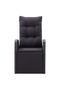 7 Piece Garden Dining Set with Cushions Black - 6