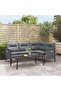 Garden Corner Sofa Anthracite Steel and Textilene