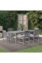 7 Piece Garden Dining Set Solid Wood Acacia Grey