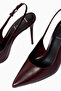 Branca 100 Burgundy Leather Handmade, Slingback Heels - 4