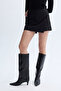 Women's Black Wrap Mini Skirt - 3