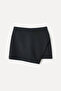 Women's Black Wrap Mini Skirt - 4