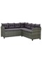 6 Piece Garden Lounge Set with Cushions Poly Rattan Grey - 2