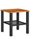 3 Piece Bistro Set with Cushions Black Poly Rattan Acacia Wood - 7