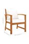 5 Piece Garden Lounge Set with Cushion Solid Acacia Wood - 3
