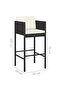 5 Piece Garden Bar Set with Cushions Poly Rattan Black - 3