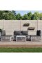 5 Piece Garden Lounge Set with Cushions White Steel