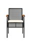 3 Piece Bistro Set with Cushions Black Poly Rattan Acacia Wood - 2