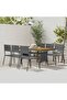 7 Piece Outdoor Dining Set Poly Rattan Grey