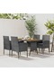 5 Piece Outdoor Dining Set Poly Rattan Grey