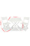 3 Piece Folding Bistro Set Plastic White - 3