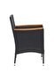 5 Piece Garden Dining Set with Cushions Poly Rattan Black - 6