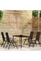 5 Piece Garden Dining Set Black