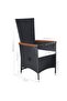7 Piece Garden Dining Set Poly Rattan Black - 3