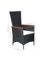 7 Piece Garden Dining Set Poly Rattan Black - 3
