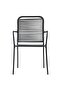 5 Piece Garden Dining Set Cotton Rope and Steel Black - 6