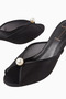 Sadie 65 White Tulle-Leather Elegant Mule Sandals with Pearl Detailing, Handmade - 4