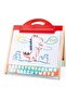 Store & Go Tabletop Easel | Folding Double-Sided Blackboard & Magnetic Whiteboard with Markers,
