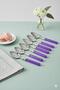 Set of 6 Stainless Steel Purple Dessert Spoons