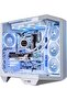 علبة كمبيوتر DY470 ATX - أبيض - زجاج بانورامي - 2