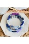 Glass Beaded Design Blue Purple Spiral Bracelet - 2