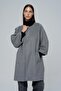 Light Gray Crew Neck Oversized Wool Coat - 5