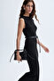 Women's Black Straight Cut Sleeveless Long Dress