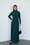 Dora Women's Maxi Length Turtleneck Sandy Dress - Emerald Green - 7