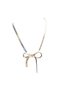 Gold Color Ribbon Model Elegant Women's Necklace – Stylish and Modern Design