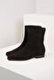 Brown Square Toe Suede Boots - 2