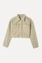 Women's Dark Beige Embroidered Jean Jacket - 5