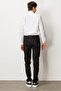 Men's Elastic Waist Side Pocket Cotton Trousers Black - 4