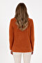 Women's Copper V-Neck Zippered Sweater 50308331-Vr182 - 5