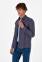 Men's Copper Plaid Long Sleeve Navy Shirt 50316631-VR182 - 3