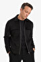 Slim Fit Polo Collar Suede Black Men's Coat Y5362Az/Bk27 - 3