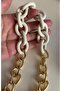 54 cm Cream Matte Acrylic Chain Bag Handle Light Gold Metal - 4
