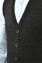 Men's Plus Size Buttoned Dark Gray Vest Knitwear with Pockets Steel Knit Classic Fit - 5200lb - 6