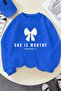 3 Yarn Combed Cotton She Is Worthy Printed Unisex Children's Sweat