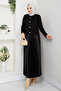 Women's Buttoned Front Knitwear Cardigan Pleated Skirt Set - 2