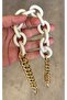 54 cm Cream Matte Acrylic Chain Bag Handle Light Gold Metal - 3