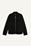 Slim Fit Polo Collar Suede Black Men's Coat Y5362Az/Bk27 - 6