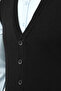 Men's Plus Size Buttoned Black Vest Knitwear with Pockets Steel Knit Classic Fit - 5200lb - 6