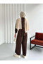 Tunic with Zipper Detail on the Back and Wide-Leg Pants Set 8916 - Navy Blue - 2