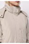 Regular Fit Hooded Zippered Lined Detachable Hood Women's Beige Coat - 4