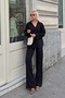 Women's Polo Neck Oversize Sweater-Pants Knit Women's Bottom-Top Set