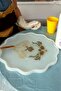 Epoxy Resin 1.5 kg Set 33.5 cm Serrated Tray Mold Including Gold Silver Glitter and Zamak Handle - 4