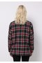 Regular Fit Shirt Neck Plaid Women's Burgundy Long Sleeve Shirt - 2