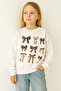 3 Yarn Combed Cotton Multi-Heart Printed Unisex Children's Sweat