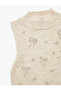 Embroidered Bow Detail Stand Collar Knitwear Tank Top - 3