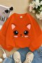 3 Yarn Combed Cotton Kitten Printed Unisex Children's Sweat